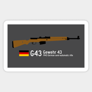 G43 German Gewehr 43 historical 1943 German semi-automatic rifle white Sticker